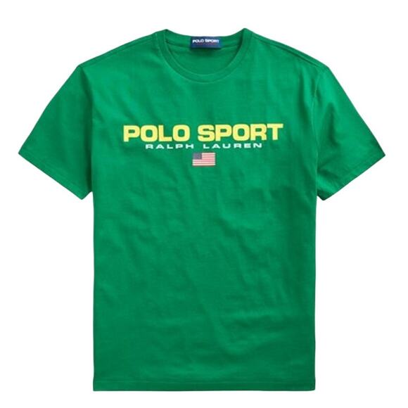Vintage Polo Sport Ralph Lauren Classic Fit Graphic T-Shirt Neon Green Medium - Picture 1 of 5